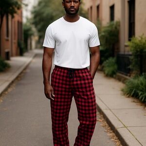 Nordstrom Loungewear Flannel Pajama Pant Red Black Buffalo Plaid Large